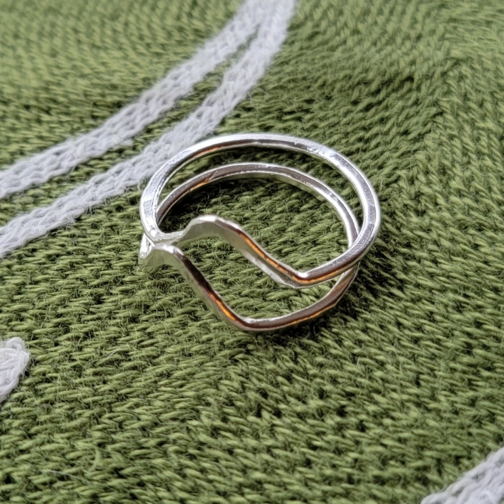 Fine Silver "Peaks" Stacking Rings